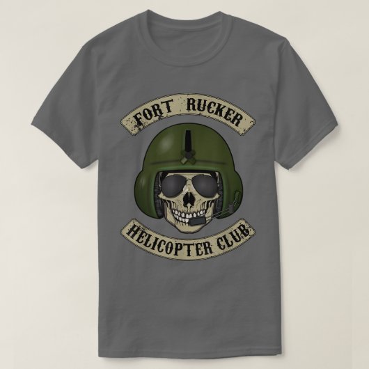 Fort Rucker Helicopter Club T  Pilot, Crew Chief T Tシャツ (デザイン正面)