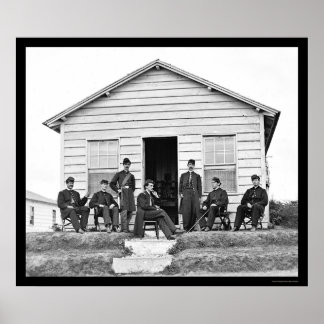 Fort Totten, DC 1865の重火砲の将校 ポスター