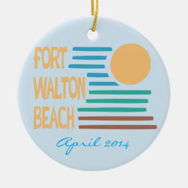 Fort Walton Beachのカスタムな日付のオーナメント セラミックオーナメント