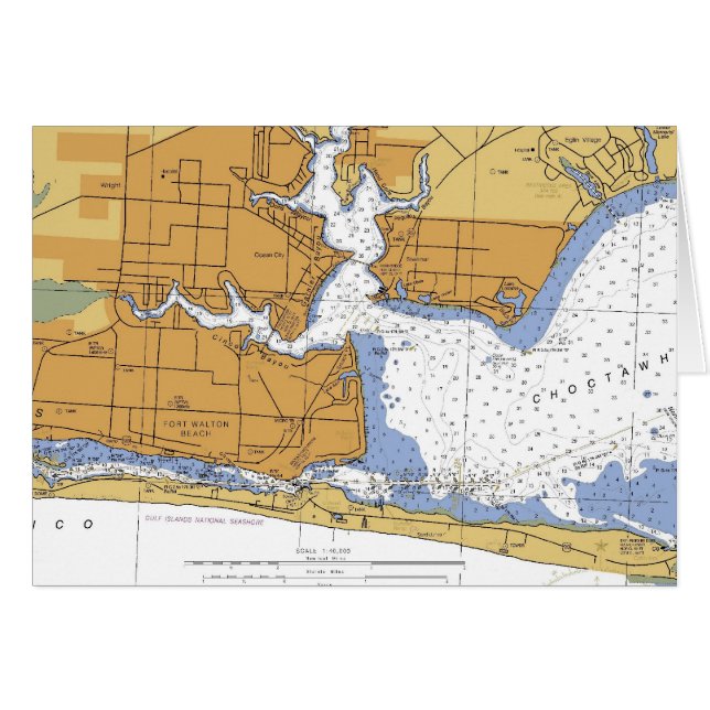 Fort Walton BeachのFLの航海のな図表 (正面横)