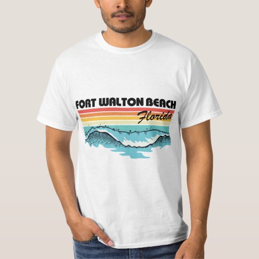 Fort Walton Beach Family Vacation Retro Waves Tシャツ (正面)