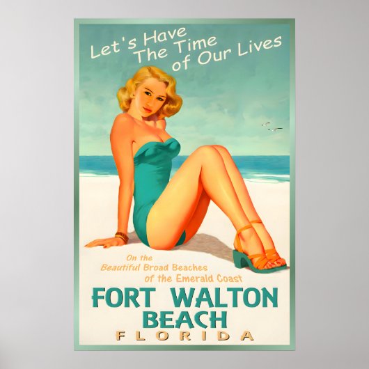 Fort Walton Beach Florida Emerald Coast Pin U ポスター (正面)