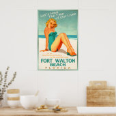 Fort Walton Beach Florida Emerald Coast Pin U ポスター (キッチン)