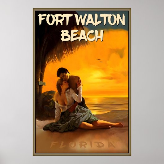 Fort Walton Beach Okaloosa County Florida Beach ポスター (正面)