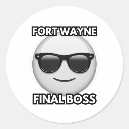 Fort Wayne Final Boss Sticker ラウンドシール (正面)