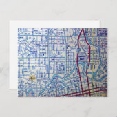 FORT WAYNE, INヴィンテージマップ葉書 ポストカード (正面/裏面)