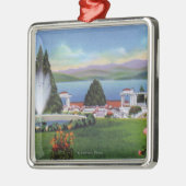 Fort Williamヘンリーからの湖の北の眺め メタルオーナメント (左)