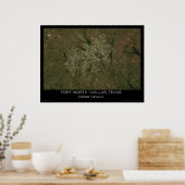 Fort Worth - Dallas, Texas From Space ポスター (キッチン)