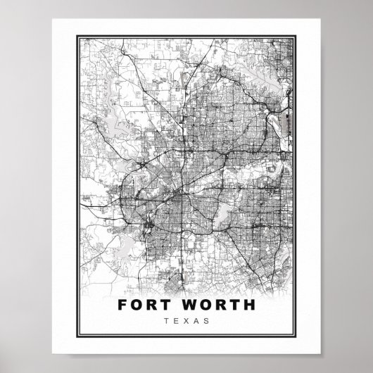 Fort Worth Map ポスター (正面)