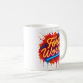 Fort Worth neon street-art splash design コーヒーマグカップ (正面右)