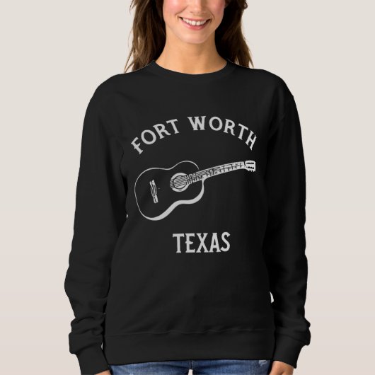 Fort Worth Texas Acoustic Guitar Country Music スウェットシャツ (正面)