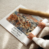 Fort Worth Texas Poster, Watercolor, Custom ポスター