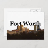 Fort Worth TXスカイラインとFort Worth in the Sky ポストカード (正面/裏面)