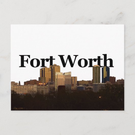 Fort Worth TXスカイラインとFort Worth in the Sky ポストカード (正面)