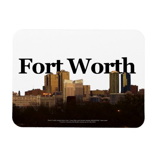 Fort Worth TXスカイラインとFort Worth in the Sky マグネット (横)