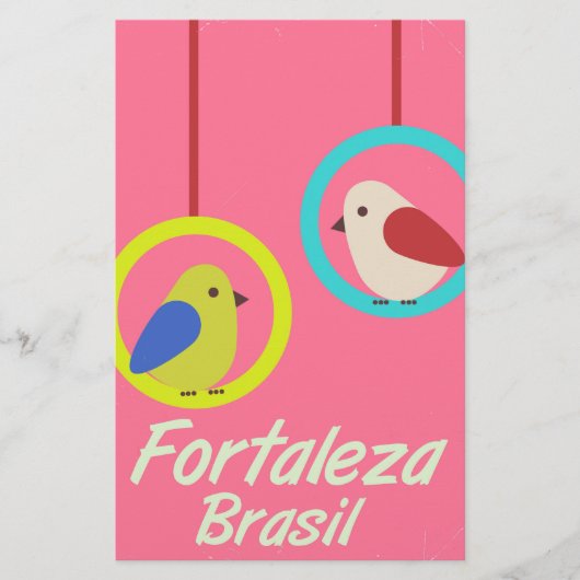 Fortalezaブラジルのヴィンテージ旅行ポスター 便箋 (正面)