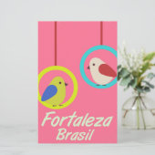 Fortalezaブラジルのヴィンテージ旅行ポスター 便箋 (スタンド正面)