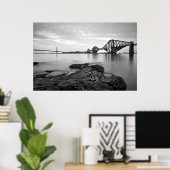 Forth Bridges Black & White ポスター (ホームオフィス)