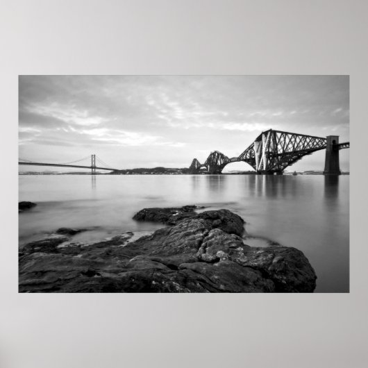 Forth Bridges Black & White ポスター (正面)