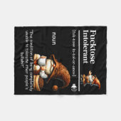Fortose Intolerant Definition Funny Gnome Coffee フリースブランケット (正面(横))