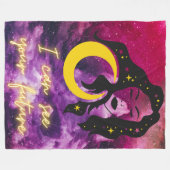 Fortune Teller - 「I can see your future」銀河系 フリースブランケット (正面(横))