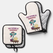 Fortune teller monkey 鍋つかみ&鍋敷きセット (正面/裏面)