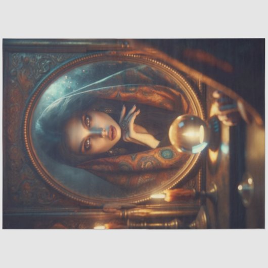 Fortune Teller Reflection – 神秘的なデコパージュ 薄葉紙 (正面)