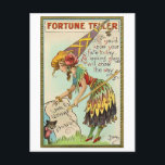 Fortune Teller Vintage Halloween Love Greeting ポストカード<br><div class="desc">This image is from a vintage Halloween greeting card from the 19th century. All Hallows Eve was considered the night when a young man or woman could learn the identity of their future wife or husband, or if they were destined to remain single. This card is perfect as a Halloween...</div>