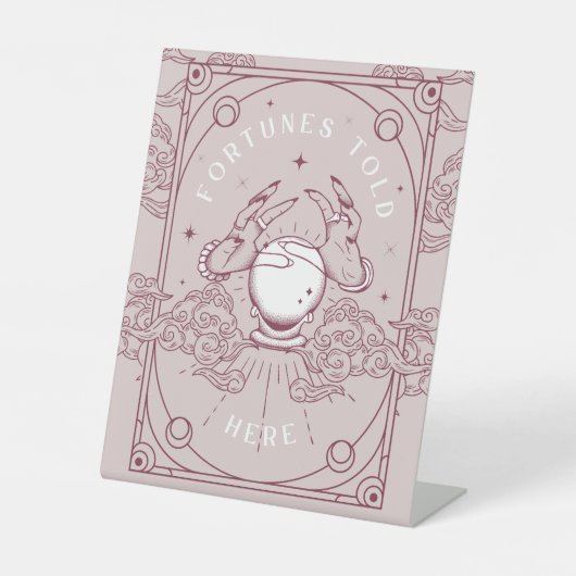 Fortunes Told Here Pink Baby Shower 台座サイン (正面)