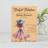 Forty and Fabulous Elegant Woman's 40th Birthday  招待状 (スタンド正面)