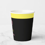 Forty and Loving It 40th Birthday Yellow Black 紙コップ (左)