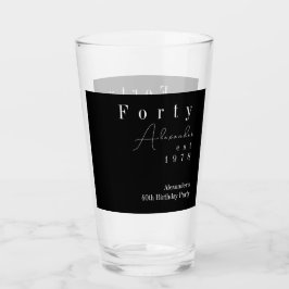Forty Black and White 40th Birthday Party Favor タンブラーグラス