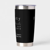 Forty Black and White 40th Birthday Party Favor 保温保冷タンブラー (左面)