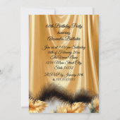 Forty Fabulous Elegant Birthday Gold White Piano 招待状 (裏面)