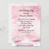 Forty Fabulous Elegant Birthday Pink White Piano  招待状 (裏面)