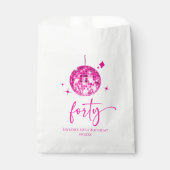 Forty Pink Disco Ball 40th Birthday Party フェイバーバッグ (正面)