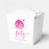 Forty Pink Disco Ball 40th Birthday Party フェイバーボックス (裏面サイド)