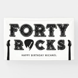 Forty Rocks Guitar Pick 40th Birthday Party 横断幕