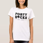 Forty Rocks Guitar Pick 40th Birthday Party Tシャツ (正面)