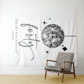 Forty Silver Disco Ball 40th Birthday Party タペストリー (インサイチュ(横))