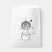 Forty Silver Disco Ball 40th Birthday Party フェイバーバッグ (正面)