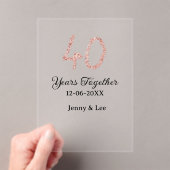 Forty years together black pink glitter bold lette アクリル招待状 (インサイチュ (ポータブル))