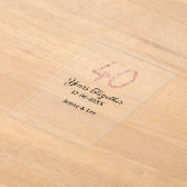 Forty years together black pink glitter bold lette アクリル招待状 (レイダウン)