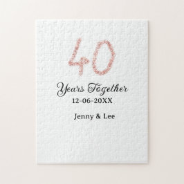 Forty years together black pink glitter bold lette ジグソーパズル