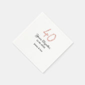 Forty years together black pink glitter bold lette スタンダードカクテルナプキン (角)