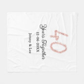 Forty years together black pink glitter bold lette フリースブランケット (正面(横))