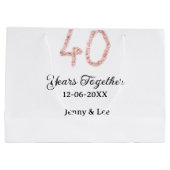 Forty years together black pink glitter bold lette ラージペーパーバッグ (裏面)