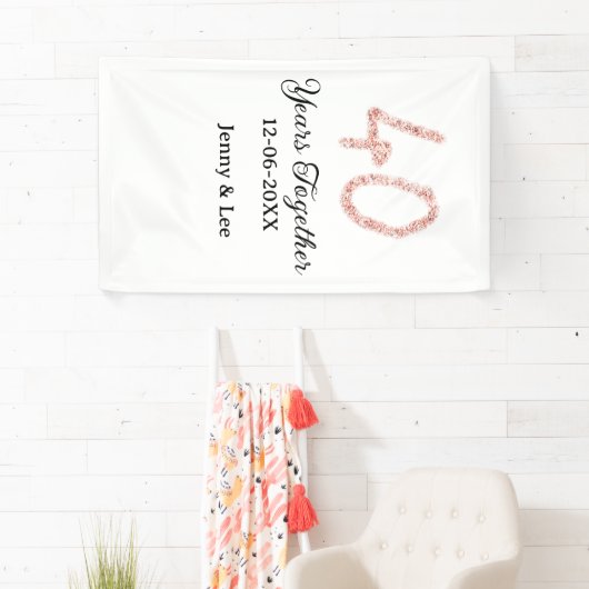 Forty years together black pink glitter bold lette 横断幕 (インサイチュ)