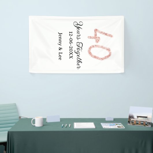 Forty years together black pink glitter bold lette 横断幕 (トレードショー)