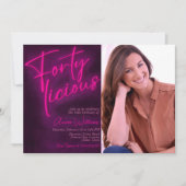 Fortylogenous - 40th Birthday招待状with Photo 招待状 (正面)